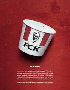 KFC ad example of copywriting for business. Link leading to blog for more explanation