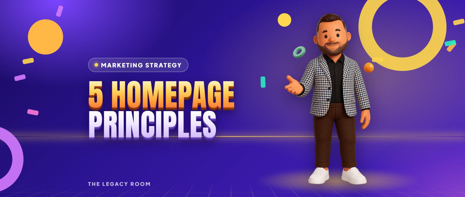 5 homepage principles – Marketing Strategy guide cover from The Legacy Room