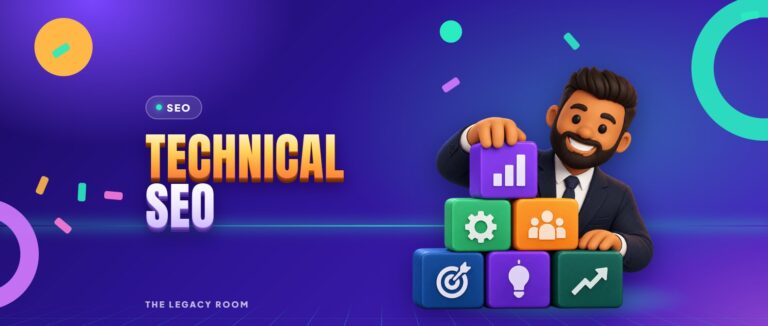 Technical SEO – SEO guide cover from The Legacy Room