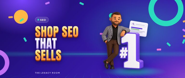 Shop SEO that sells – SEO guide cover from The Legacy Room