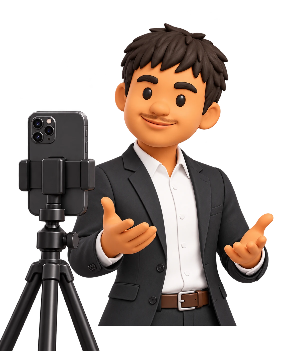 Legacy Room tutor presenting to a phone on a tripod, filming social media content