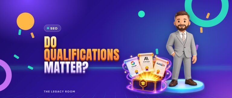 Do qualifications matter? – SEO guide cover from The Legacy Room